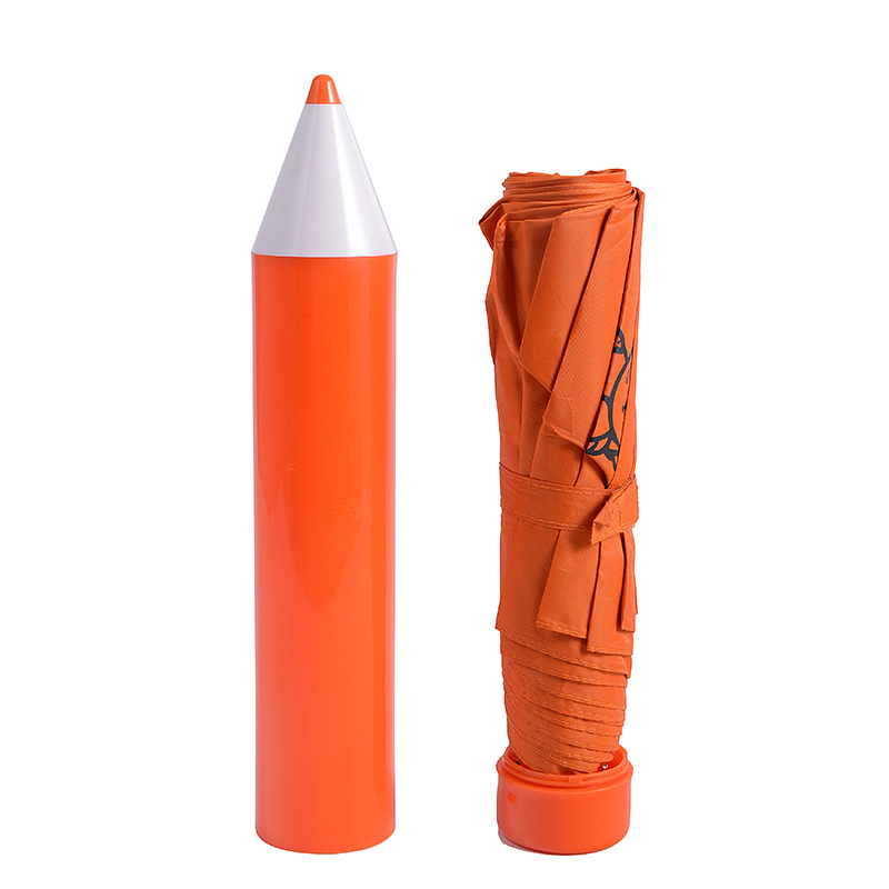 19 hüvelykes ceruza műanyag esernyővel, kézzel nyitott funkcióval, 3 összecsukható esernyő