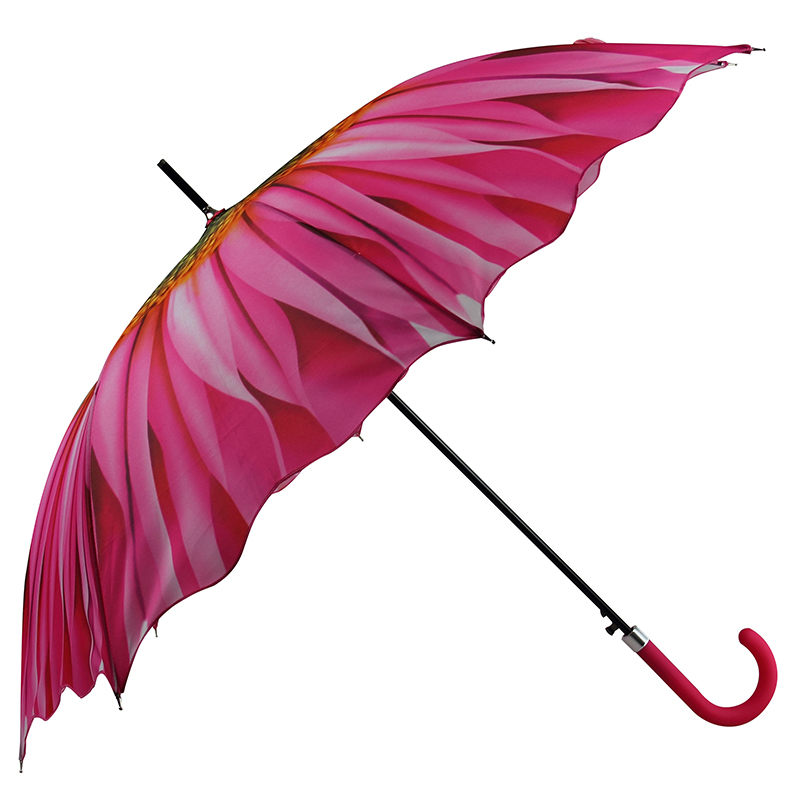 Egyenes nagykereskedelmi marketing esernyő egyedi kialakítású virágnyomással