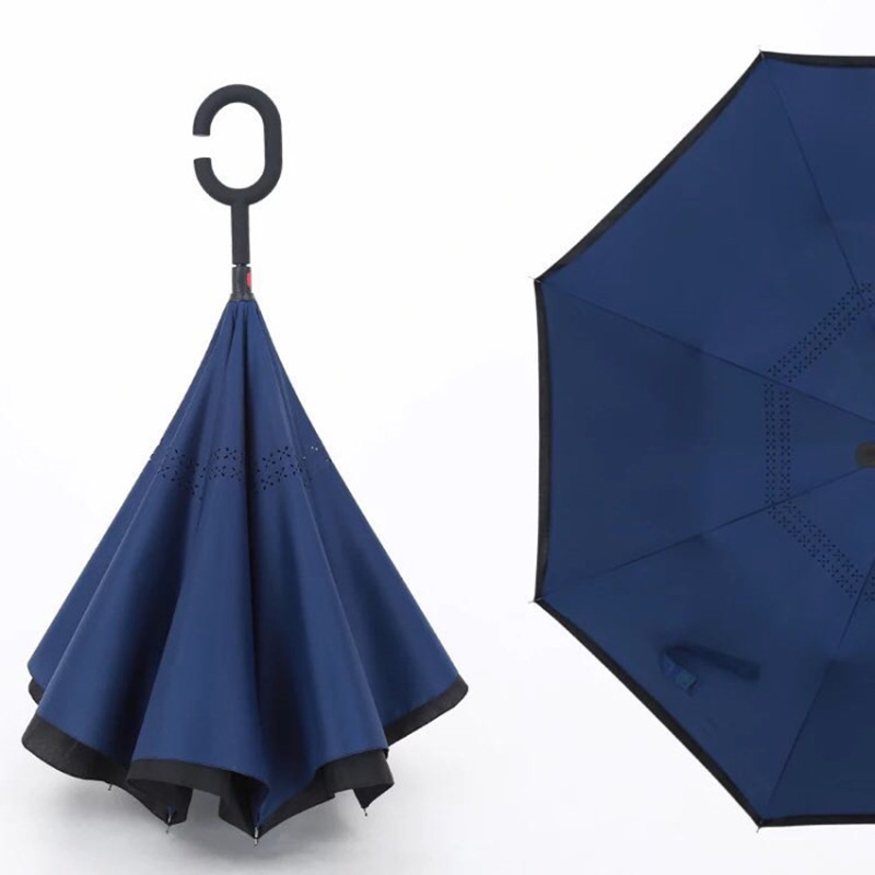 Az egyedi nyomtatáshoz gyártott esernyő kézi nyitott funkciójú fordított esernyővel
