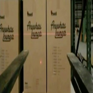 Targonca lézervezető rendszer az áruk kezelésére szolgáló raktárhoz