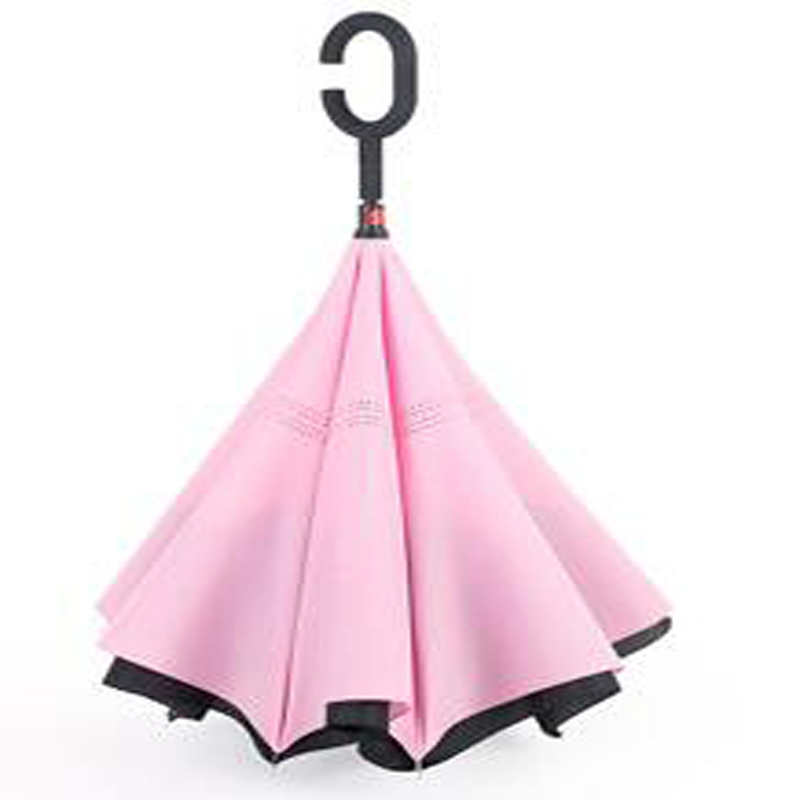 Felfelé lefelé esernyő fordított esernyő, belülről kifelé tervezve és C alakú, cseppmentes fogantyúval