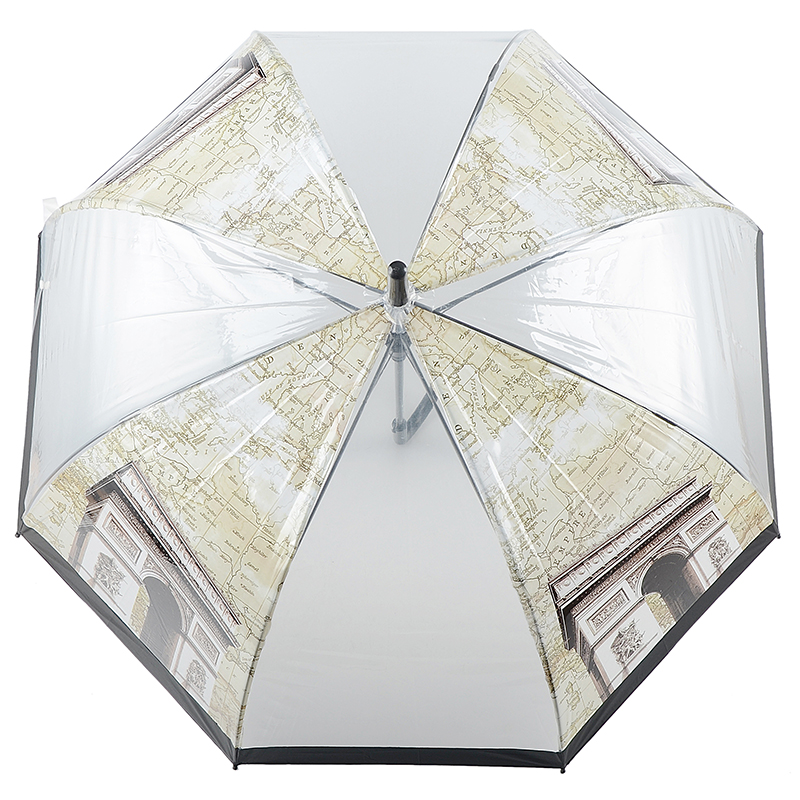 Átlátszó anyagból készült rian esernyő automatikus nyitott kupola apollo staight esernyő