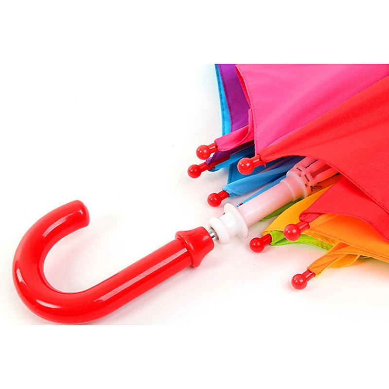 gyermekek egyenes esernyő automatikus nyitott funkcióval szivárvány szövet színes