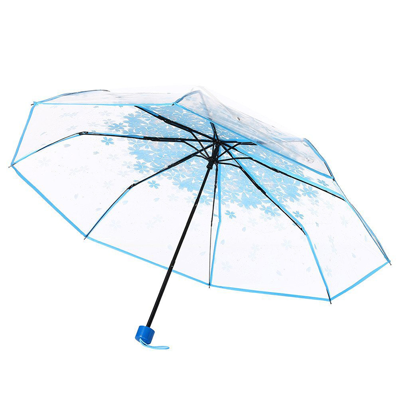 POE anyag átlátszó promóciós cikk 3-szoros esernyő kézi nyitva