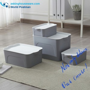 Műanyag többfunkciós doboz fedéllel, átlátszó tárolóedényekkel 5 az 1-ben