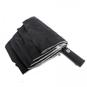 Forró értékesítési cikkek értékesítése zseblámpa kezével az egyedi nyomtatáshoz 3-szoros esernyő teljesen automatikus