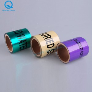 AL száloptikai kábel, föld alatti detektálható barikád szalag / figyelmeztető szalag alatt