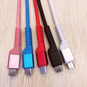 Gyors töltésű kerek TPE USB-kábel a mikro USB-hez, C típusú, iPhone villám töltéshez és szinkronizáláshoz