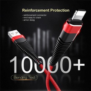 Fonott gyors töltésű, kerek alumínium ház Flex hajlítás Gumírozott USB adatkábel a mikro USB-hez, C típusú, iPhone villám töltéshez és szinkronizáláshoz