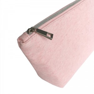 Tartós, hordozható, természetes természetes rost cipzárral ellátott kozmetikai táska