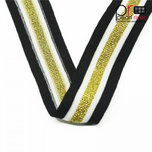 fekete / sárga / fehér szalag kiváló minőségű arany huzallal
