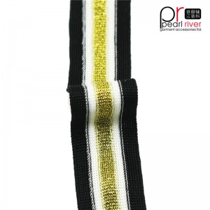 fekete / sárga / fehér szalag kiváló minőségű arany huzallal