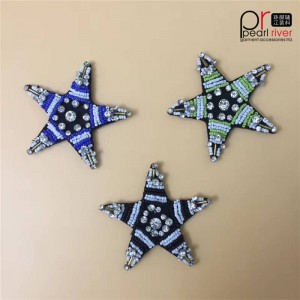 Testreszabott és stock star design gyantagyöngy hímzett patch 2019 nagykereskedelem