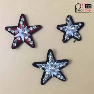 Testreszabott és stock star design gyantagyöngy hímzett patch 2019 nagykereskedelem