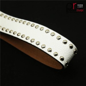 Legújabb fehér bőr övszíj fém csattal