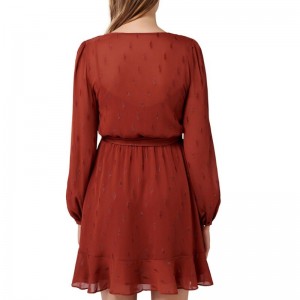 Új érkezett rozsdamentes fém korcsolyázó hosszú ujjú mini ruha nők számára