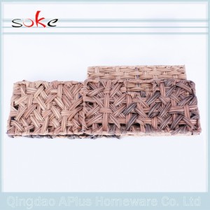 fonott, egymásra rakható rattan kötésű tárolókosár