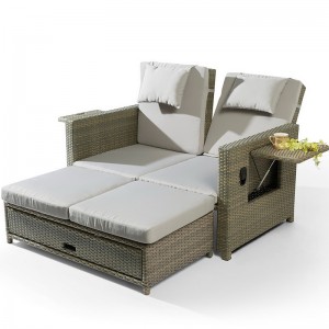 Kerti összecsukható műanyag Rattan napozóágyak