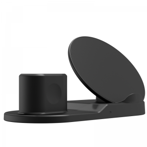 KPS-9302HC 3in1 qi gyors 10W-os okostelefon-óra fülhallgató asztali vezeték nélküli töltővel