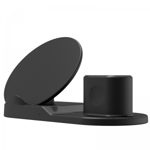 KPS-9302HC 3in1 qi gyors 10W-os okostelefon-óra fülhallgató asztali vezeték nélküli töltővel