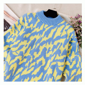 Plusz méretű, hosszú testű angóra gyapjúhuzat Jacquard vastag meleg kötött pulóver