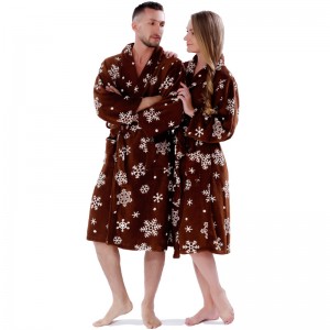 Felnőtt nyomtatott gyapjú Robe pár pizsama