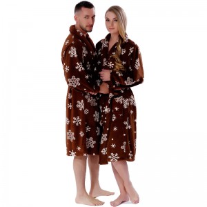 Felnőtt nyomtatott gyapjú Robe pár pizsama