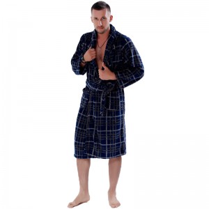 Pár fleece Robe csíkos nyomtatott pizsama