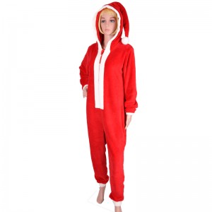 Gyerekek korallfleece kapucnis karácsonyi jelmez Onesie