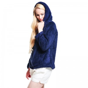 Női snuggle gyapjú flotta, cipzáras kapucnis pulóver