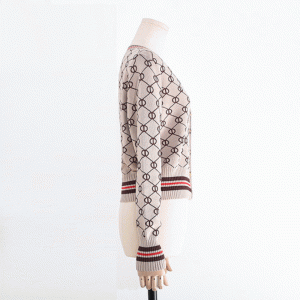 Hölgyek testreszabott 100% poliészter Finshnet Jacquard kardigán pulóverek