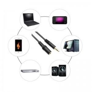 3,5 mm-es 1/8 hüvelykes sztereo audió Aux fejhallgató-kábel hosszabbító kábel hím és nő közötti, 6 láb