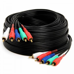 5-RCA aljzat és 5RCA aljzat RGB komponens audio-video kábel HDTV-hez - aranyozott RCA-RCA
