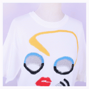 Testreszabott vörös ajkak Jacquard nyári vékony kötött pulóverek