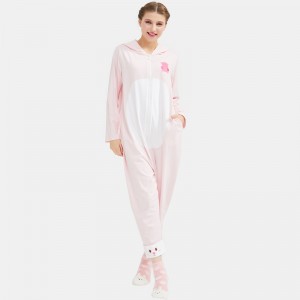 Női Onesie pamut Jersey hímzés pizsamában
