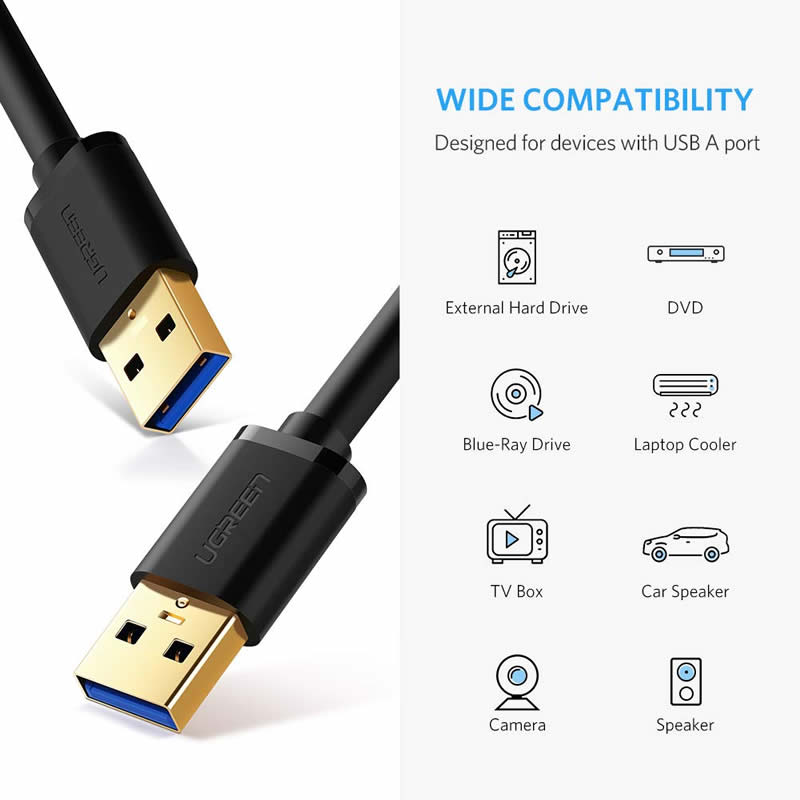 USB 3.0 A-tól A-ig Kábel-csatlakozó kábel az adatátvitelhez használt merevlemez-házakhoz