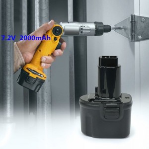 Ni-Cd 7.2V 2000mAh vezeték nélküli akkumulátor csere Dewalt DE9057, DE9085, DW9057