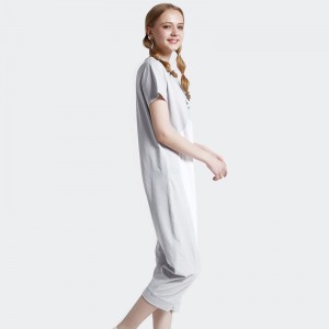 Női hímzés pamut-spandex Single Jersey Onesie