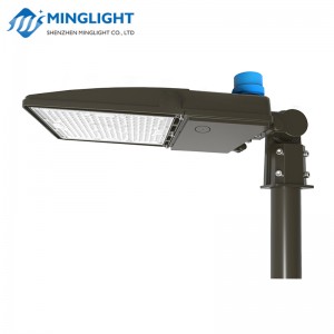 LED ShoeBox parkolóvilágító oszlop utcai lámpák mozgásérzékelővel és IP65 fényelektromos cellával