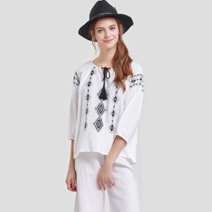 Női nyomtatott len ​​pizsama szett