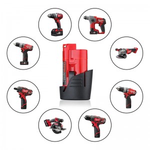 Lítium-ion 12 V 2000mAh újratölthető, vezeték nélküli szerszám akkumulátor Milwaukee 48-11-2411 M12-hez