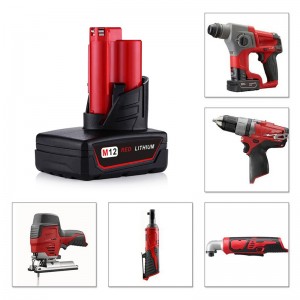 M12 lítium-ion 12 V 6000mAh szerszám akkumulátor csomag Milwaukee-hez