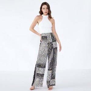 Női nadrág, csíkos, modern, alkalmi, egyedi Palazzo nadrág