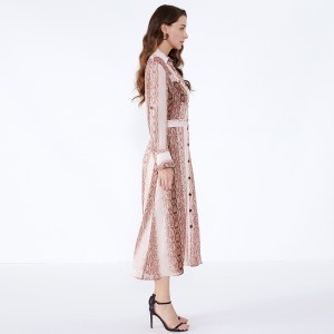 Légáteresztő kígyó nyomtatás, színes, rózsaszínű női irodában, okozati ruhákat viselnek JCGJ190315075