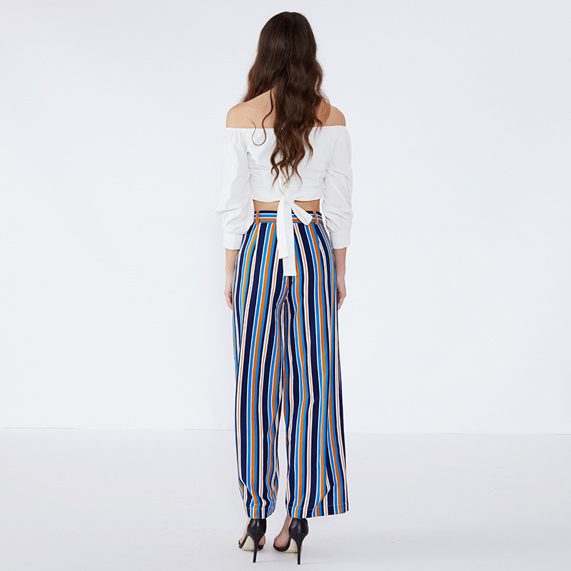 2019 női divatos új Design Stripe Girls Fashion Pant