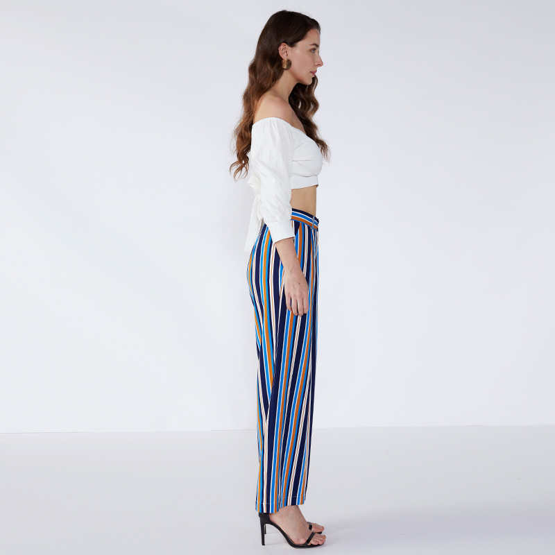 2019 női divatos új Design Stripe Girls Fashion Pant