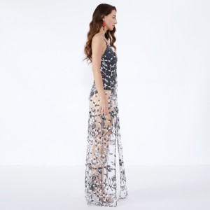 Nettó fonal vékony, virágos, szexi, átlátszó, maxi estélyi ruhák JCGJ190315078