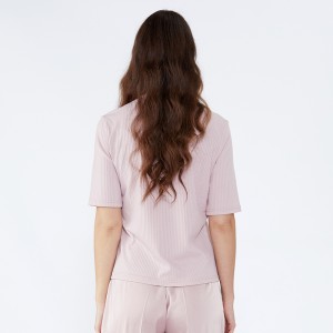 Irodai egyszerű minták O gallérral csíkos női blúz és ing JCGJ190315083