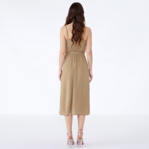 Csíkos 2019 nyári Chiffon Vestidos Casuales női Vintage ruha