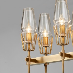 Északi egyszerű személyiség üveg Vas hosszú étterem csillár Km2145